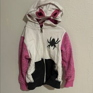 Marvel Kids Spider Hoodie - White, Pink, and Black